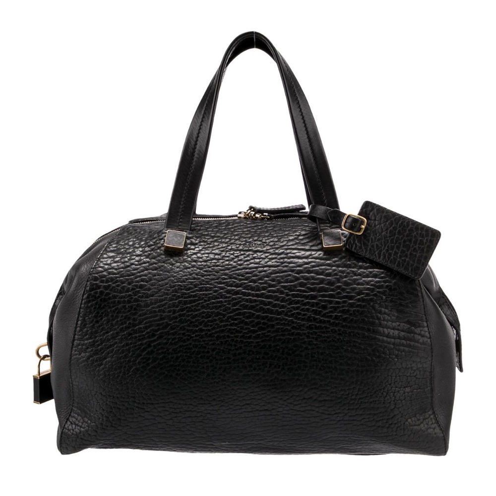 Celine Black Leather Boston Bag